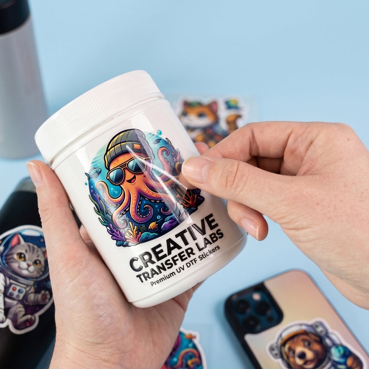 Custom UV DTF Transfers – Premium 3D Raised Stickers